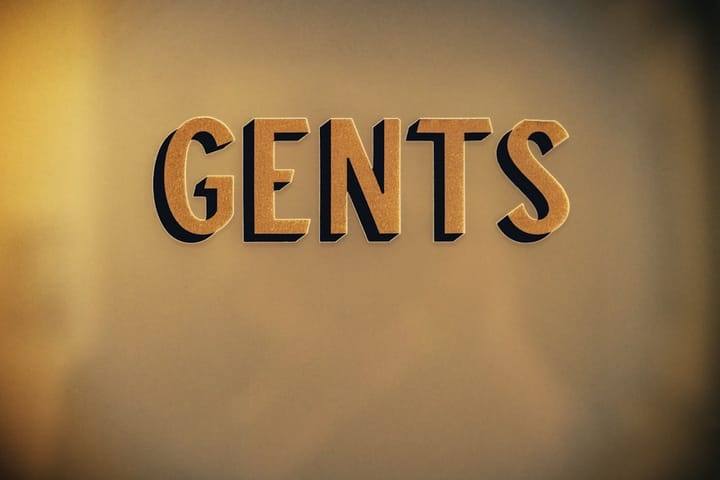 AI generated content - the word gents spelled with cut out letters