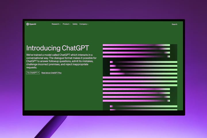 AI generated content - a computer screen with a purple and green background