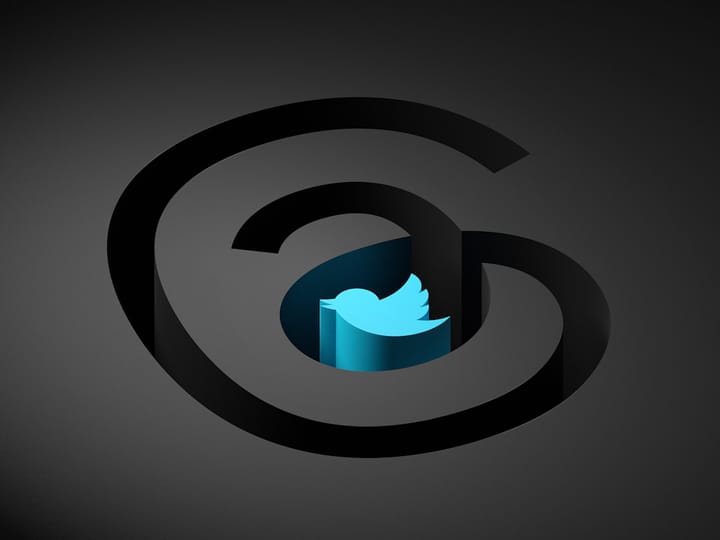 AI generated content - a blue twitter logo on a black background